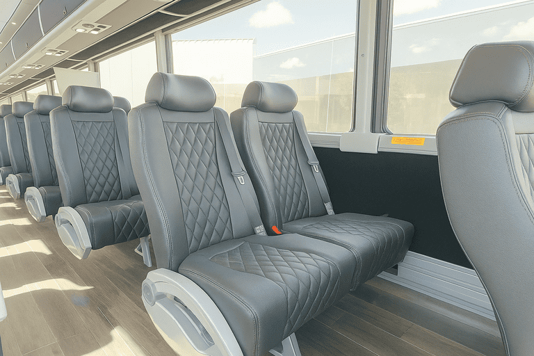 interior of Shawnee Coach Bus Service charter bus