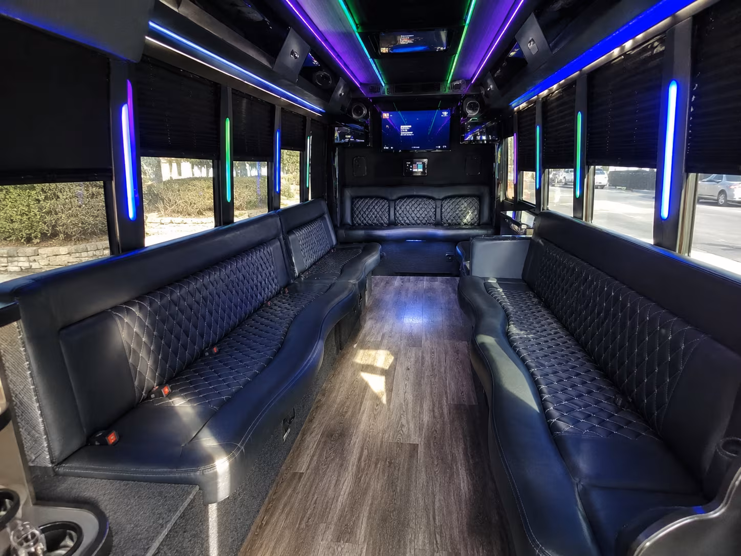shawnee 15 passenger party bus interior