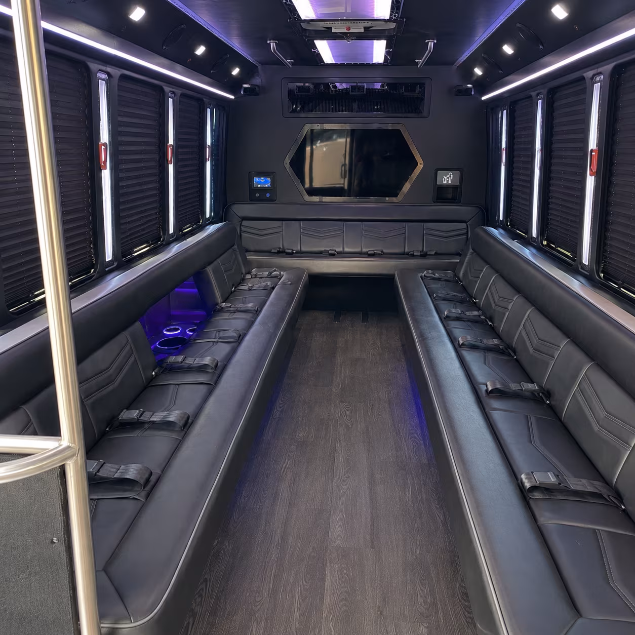 shawnee 18 passenger party bus interior