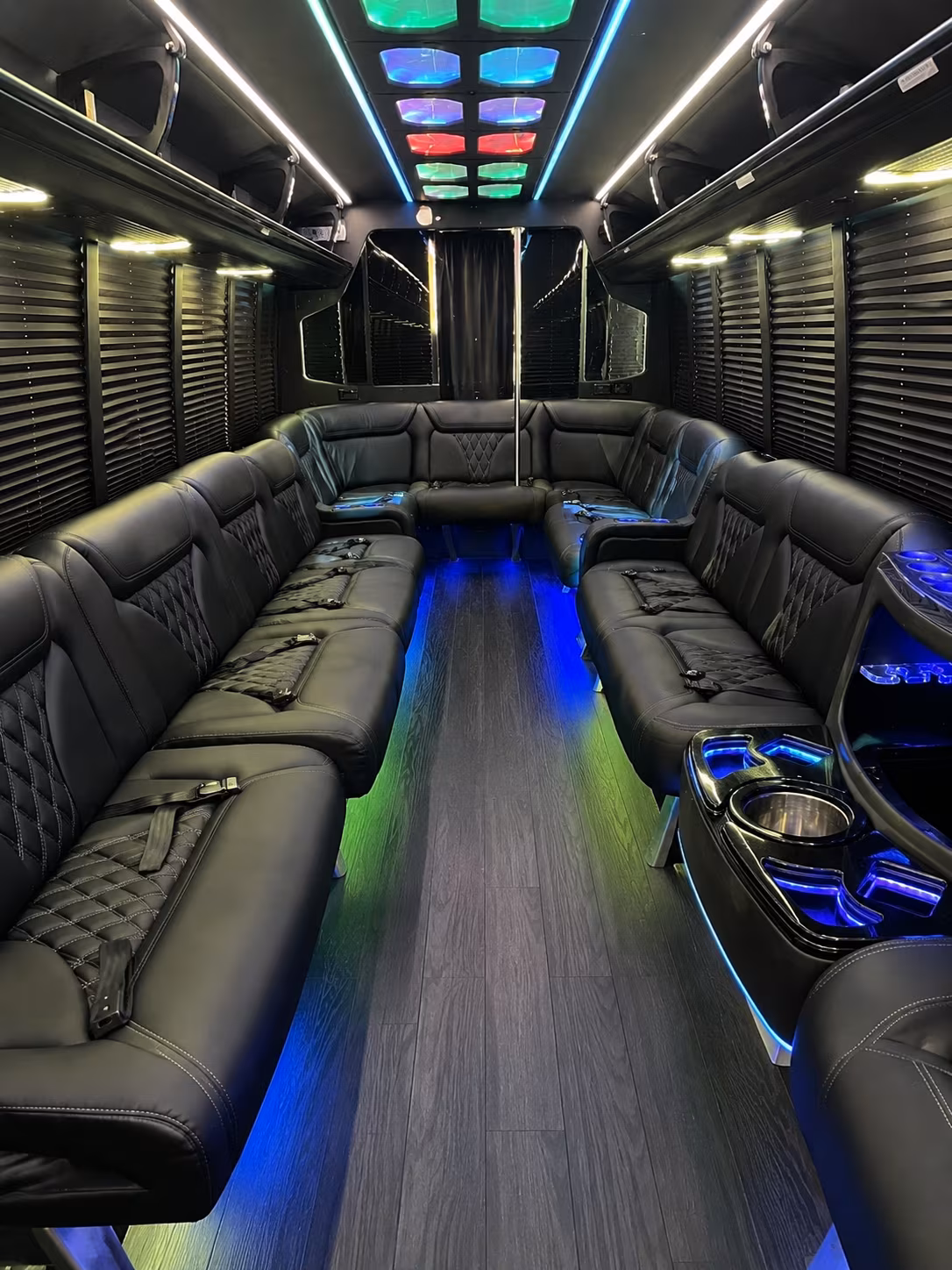 shawnee 20 passenger party bus interior