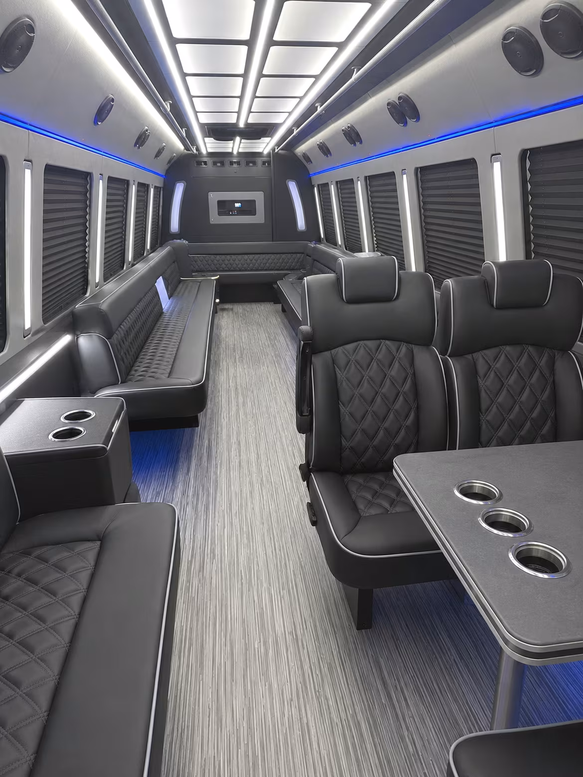 shawnee 25 passenger party bus inside