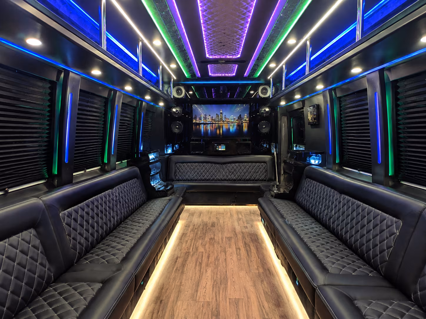 shawnee 25 passenger party bus interior