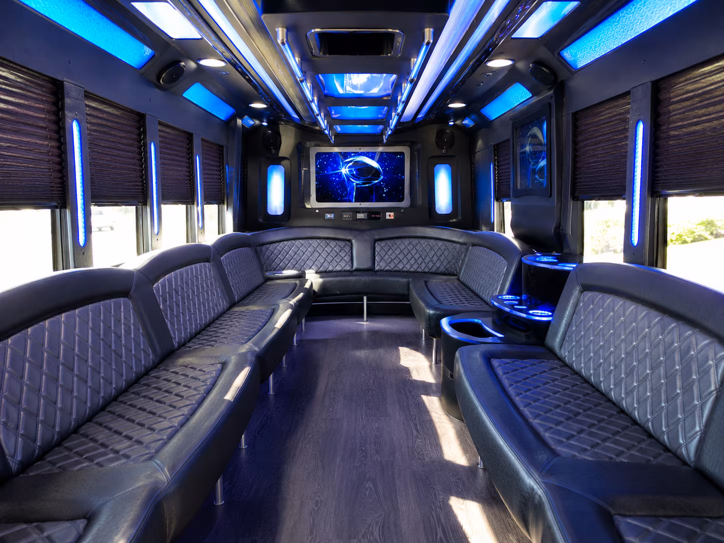 shawnee 28 passenger party bus inside