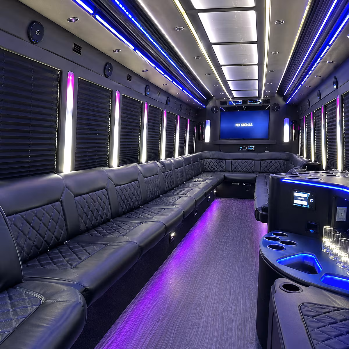 shawnee 30 passenger party bus inside