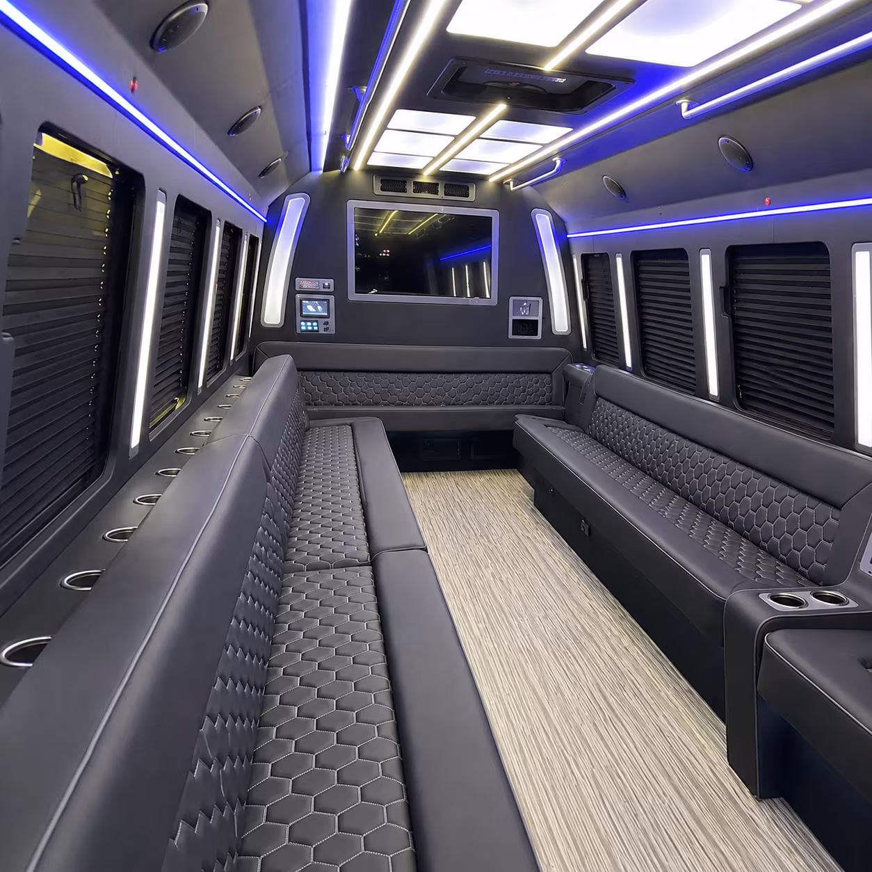 shawnee 40 passenger party bus inside