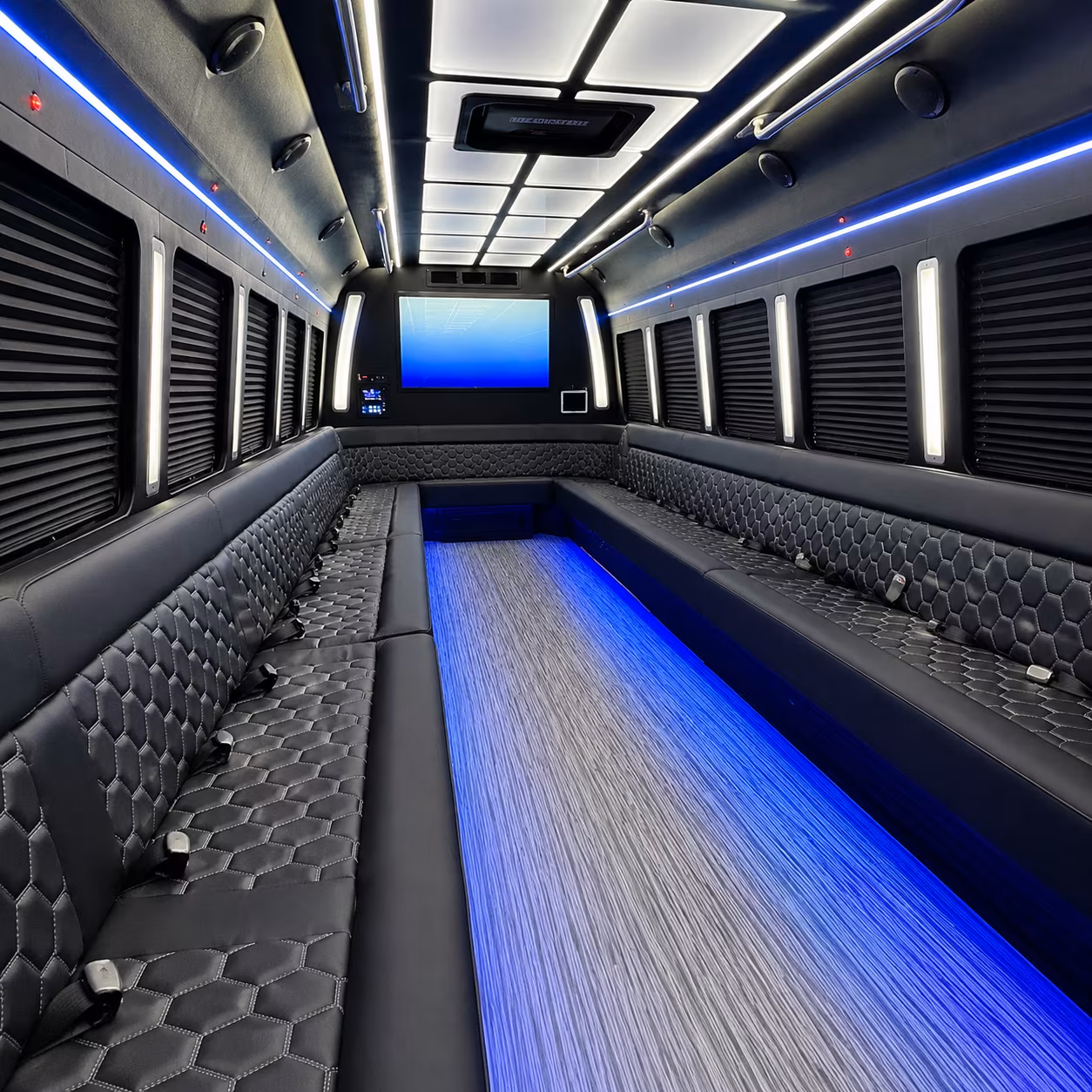 shawnee 50 passenger party bus inside